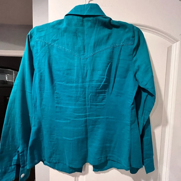 ~Izzue~ Teal Button-Up Shirt - Picture 5 of 7